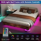 Floating Bed King Queen Full Size Bed Frame With Remote Control   Led Lights