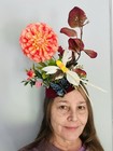 Hat Fascinator Ooak By Claudia Disibio Hummimgbird To Pink Flower Greenery New