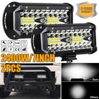 2pack 7inch Led Work Light Bar Flood Spot Combo Fog Lamp Offroad Driving Truck