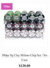 300pc Milano Clay Poker Chip Set - Milano Dealer Button