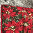 Vintage Steinwinder Enterprises Christmas Poinsettia Wool Needlepoint Pillow Red