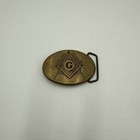 Vintage Masonic Freemason Belt Buckle Baron Solid Brass Taiwan  Bin 20