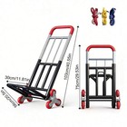 1pc Heavy Duty Folding Hand Truck With Adjustable Buckle Gear  Stair Climbing