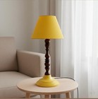 Vintage Wooden Table Lamp Bed Side Light Farm Night Stand Lamp Wood Base Accent