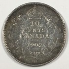 1902-h Canada 10 Cents - Edward Vii - Very Good  vg  Km 10 - 92 5  Silver 5413pc