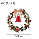 Christmas Wreath Brooch Pin     Crystal Rhinestone Christmas Winter Holiday Gift