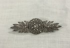Vintage 925 Sterling Silver Marcasite Art Deco Style Bar Brooch Floral Pin 
