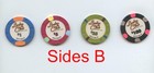 Lucky Club  N  Las Vegas  Nv Sample Set Of 4 Gaming Chips   1   5   25   100 