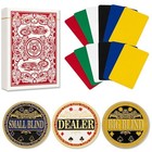 Poker Dealer Kit     Metal Dealer Button Set With 12-pack Poker Cut Cards  