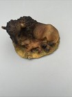 Vintage Lipco Resin Bison Buffalo With Calf Lying Down Figurine 3 5    X 1 75   