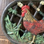 Cast Iron  Rooster Decor Vintage Trivet Table Decor Chicken