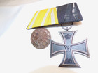     Ww1 German 2 Medal Clasp Iron Cross   Saxon Bronze Friedric August Medal  3947