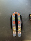 Native American Indian Beaded Sash belt Floral Bird Red Blue Yellow Seed Beads