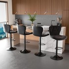 Bar Stools Set Of 2 Modern Faux Leather Adjustable Swivel Barstools Counter
