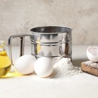Stainless Crank Flour Sifter Rondauno Double Layer Mesh One-hand Baking
