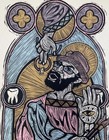 Gary Houston Signed Symbolic Art Print 40 55 10x22 5 Gothic Saint Eye   Tooth Im