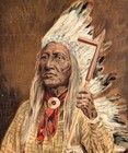 1890 Chief Washakie - Shoshone Fort Washakie Wyoming - Original Lithograph Print