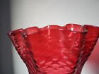 5  Antique Diamond Quilted Optic Ruffled Cranberry Kerosene Lamp Shade Kero