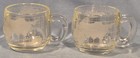 1970s Nestl   Nescafe World Globe Etched Glass Coffee Mugs  Set Of 2  Nos