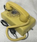 Vintage 1960s Western Electric A b 554  1-63  Yellow Rotary Wall Mount Telephone