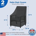 Sunpatio Outdoor High Back Chair Covers Waterproof  2 Pack Stackable Patio Ch