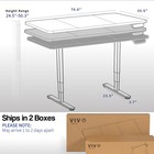 Vivo Electric 71   x 36    Stand Up Desk  Reclaimed Wood Table Top  Black Frame