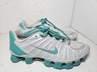 Nike 488344-030 Shox Txl Blue White Leather Lace Up Sneaker Shoes Women s Us 9
