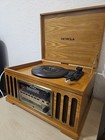 Detrola Wood Vintage Stereo Record Player Cd Cassette Radio     All Works Except T