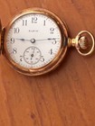 Elgin Solid 14k Gold Pocket Watch Triple Hunter Dubois Case Approx 1 3 8 