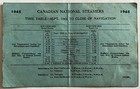 1945 Canadian National Steamers Time Table Card