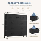 9 Drawer Fabric Dresser With Metal Frame   Wooden Top