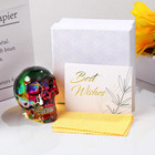 K9 Crystal Plating Multicolor Skull Head Figurines Day Of The Dead Decor Gifts F