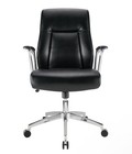 Realspace   Modern Comfort Delagio Leather Mid-back Manager Office Chair Black