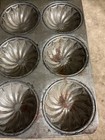 Vintage Fluted Muffin Tin Eight Count Size Pan No Marking