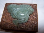 Carved Jade Plaque In Top Of Hongmu Wood Box Qing Antique Chinese