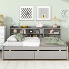 Twin full Size Daybed With Storage Drawers   Bookcase Solid Wood Sofa Bed Frames