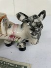 Used Glazed Ceramic Donkey With Cart Collectible Made In Occupied Japan Unique