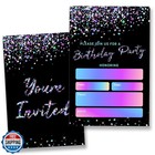 Ylkjstys Glitter Birthday Party Invitations For Boys Girls Black Birthday Cel   