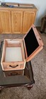 Handmade Solid Wood Storage Chest Trunk Hinged Felt Lid With Removable Tray