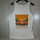 Vintage White Hard Rock Cafe Tank Top Key West Size Large Beach Palm Trees