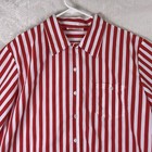 Happy Chef Men s Chef Shirt 2xl Red White Striped Short Sleeve Button Up Uniform