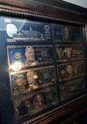 Framed Decorative Us Currency Money Dollar Bills Wall Art Picture Free Shipping