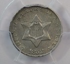 1852 3 Cent Silver  Pcgs Au53