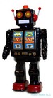 Me100 Tin Toy Robot Battery Operated Black Electron Robot Rotatomatic