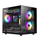 M-atx Mini-tower Pc Case  3 Argb Fans  Tempered Glass  Usb 3 0  High-airflow