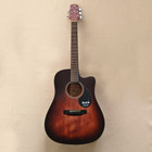 41  Cutaway Acoustic Guitar Spruce Layered Top Mahogany Neck Brown Gigbag