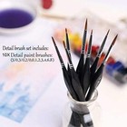 10pcs Detail Paint Brush Set Miniature Acrylic Watercolor Oil Model Figurine