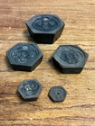 Vintage Hexagonal Scale Weights 500  200  50  10 Grams Lot  5  Apothecary
