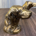 Set Of 2 Vintage Pm Craftsman Brass Bookends Irish Setter Head Hunting Dog Heavy