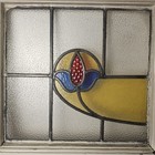 Antique Leaded   Stained Glass Floral Window     Art Nouveau Style - 18x18 